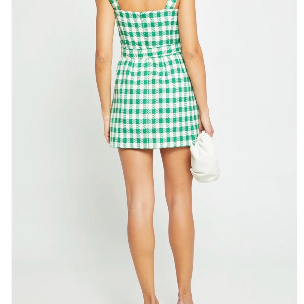 Kourt Green and White Gingham Mini Dress with Belt - Picture 11 of 11